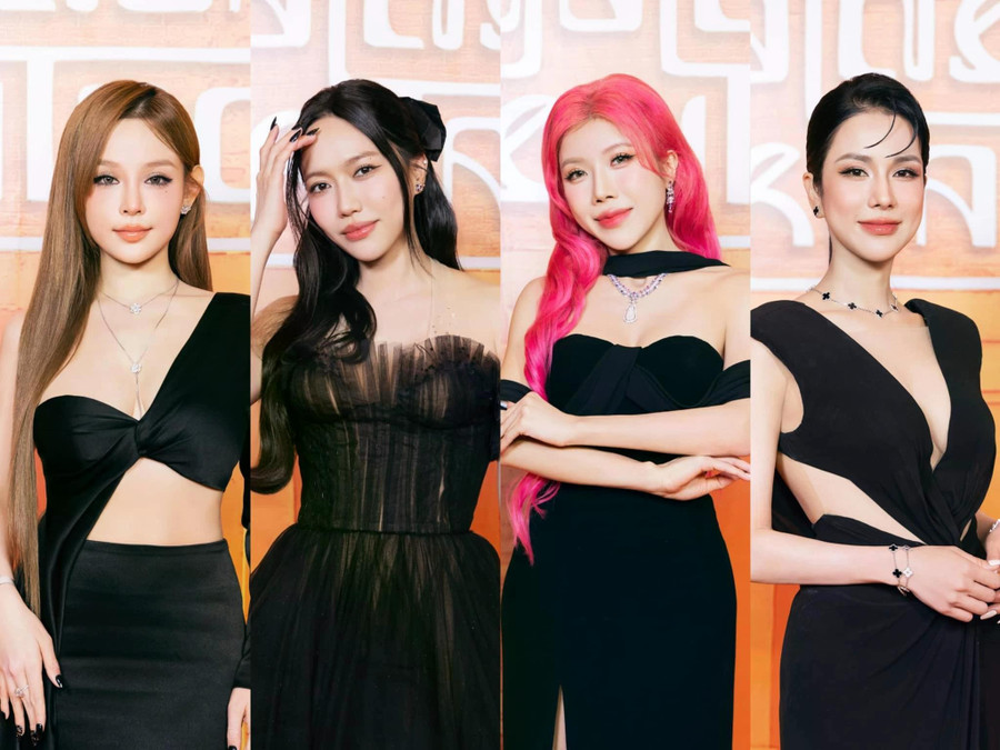 Dàn chị đẹp gồm Huyền Baby, Diệu Nhi, Trang Pháp, Diệp Lâm Anh... đọ sắc tại sự kiện thời trang của nhà thiết kế Lê Thanh Hòa