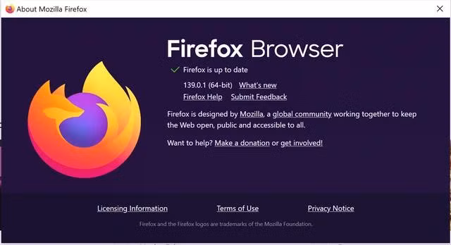 Người dùng nên cập nhật Firefox lên phiên bản mới nhất để đảm bảo trải nghiệm ổn định và tránh sự cố đồ họa