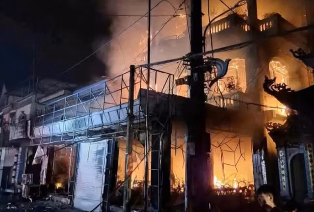 Hiện trường vụ cháy. Ảnh: V.C