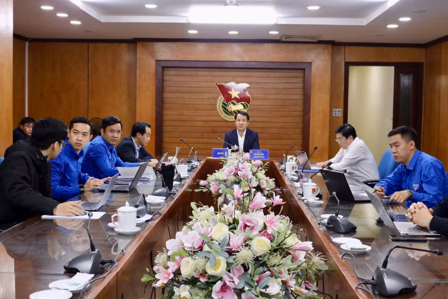 Toàn cảnh điểm cầu T.Ư Đoàn