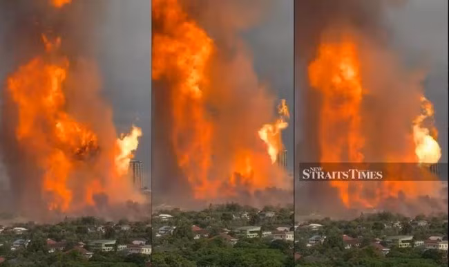 Malaysia: Nổ đường ống dẫn khí gây hoả hoạn lớn. Ảnh: New Straits Times