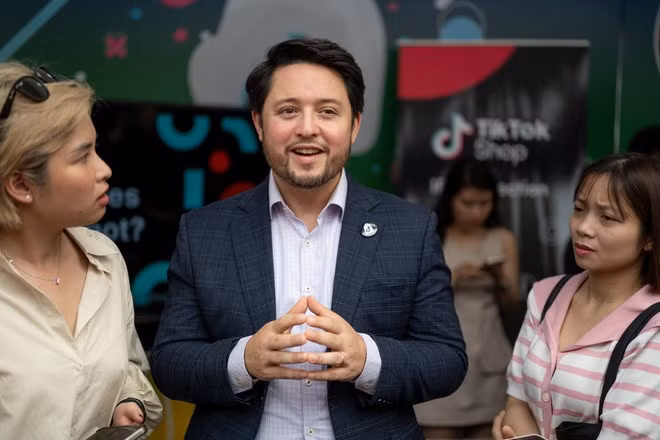 Ông James Cheah - Giám đốc Sở hữu Trí tuệ Khu vực Đông Nam Á của TikTok. (Ảnh: Minh Sơn/Vietnam+)