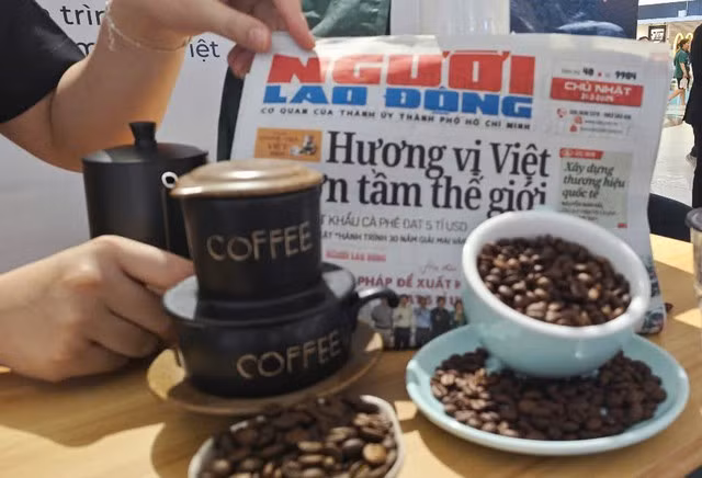 Một gian hàng cà phê tại Chương trình Tôn vinh Cà phê - Trà Việt lần 2 - 2024