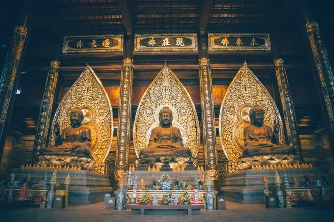 Điện Tam Bảo trong quần thể chùa Tam Chúc. (Ảnh: PV/Vietnam+)