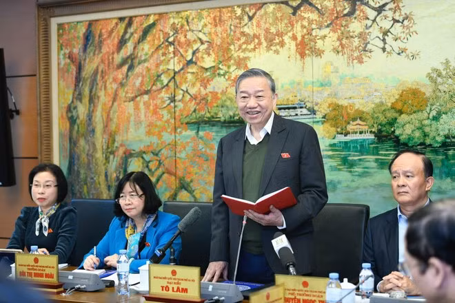 Tổng Bí thư Tô Lâm làm rõ một số vấn đề về tinh gọn bộ máy. (Ảnh: Xuân Quảng/Vietnam+)