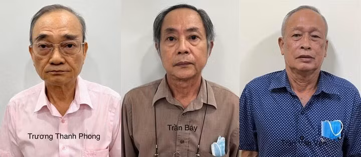 Các bị can tại cơ quan điều tra. (Ảnh: Bộ Công an)