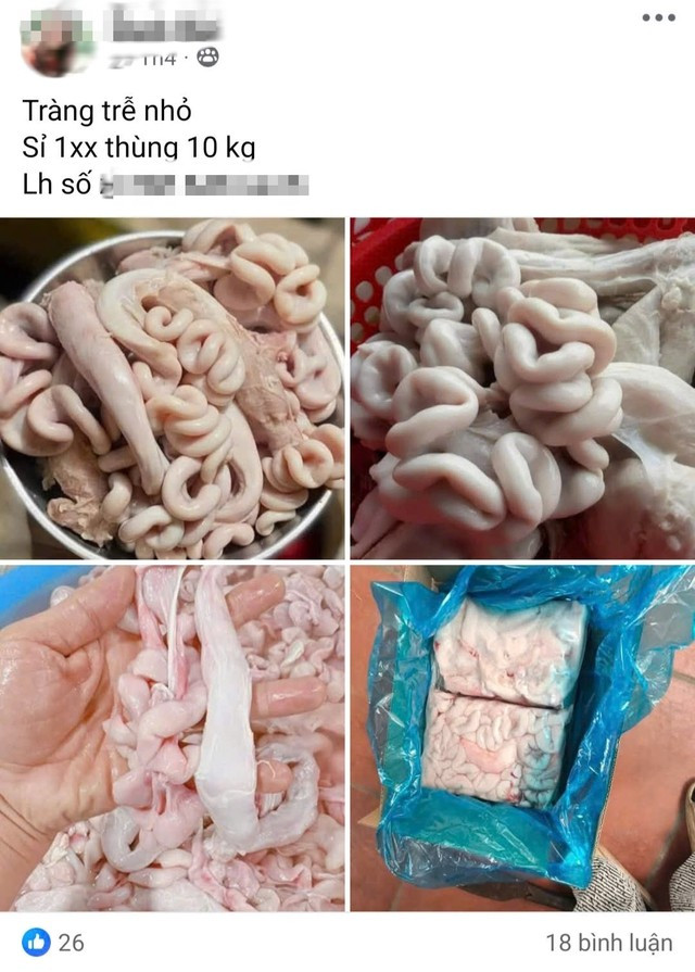 Nội tạng heo bán đầy trên chợ mạng Nội tạng heo bán đầy trên chợ mạng