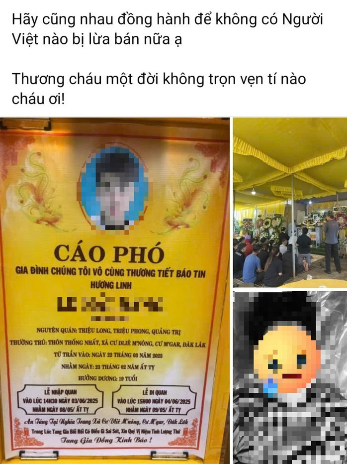 Người nhà anh L.H.Đ. đăng thông tin cảnh báo đừng tin lời "việc nhẹ, lương cao" của các đối tượng lừa đảo Người nhà anh L.H.Đ. đăng thông tin cảnh báo đừng tin lời "việc nhẹ, lương cao" của các đối tượng lừa đảo