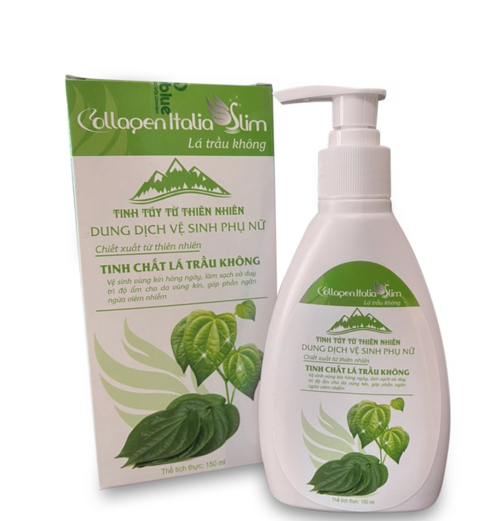 Sản phẩm dung dịch vệ sinh phụ nữ Lá trầu không Collagen Italia Slim. Ảnh: Internet anh-man-hinh-2025-05-14-luc-171204-1747217540228904022976.png