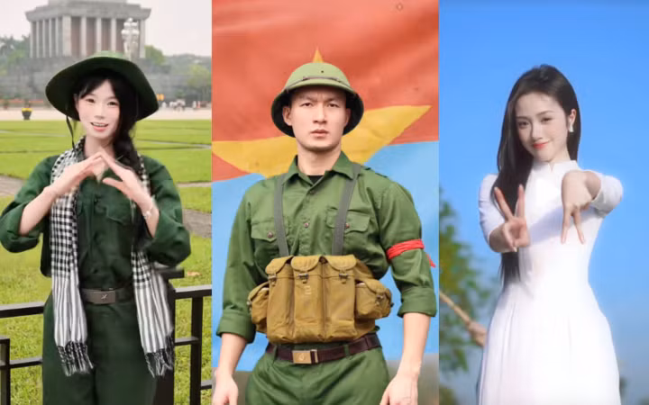 Các TikToker nổi tiếng đầu tư trang phục tham gia trào lưu. (Ảnh chụp màn hình)