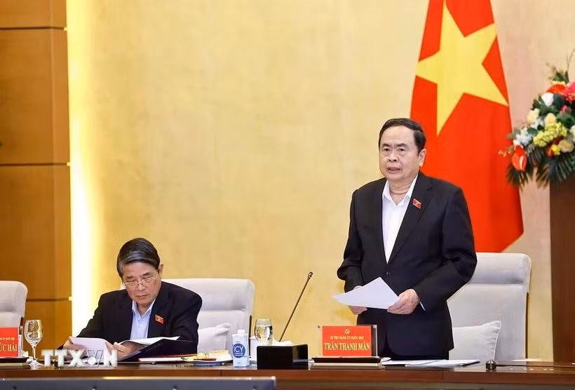 Chủ tịch Quốc hội Trần Thanh Mẫn phát biểu. (Ảnh: Doãn Tấn/TTXVN)