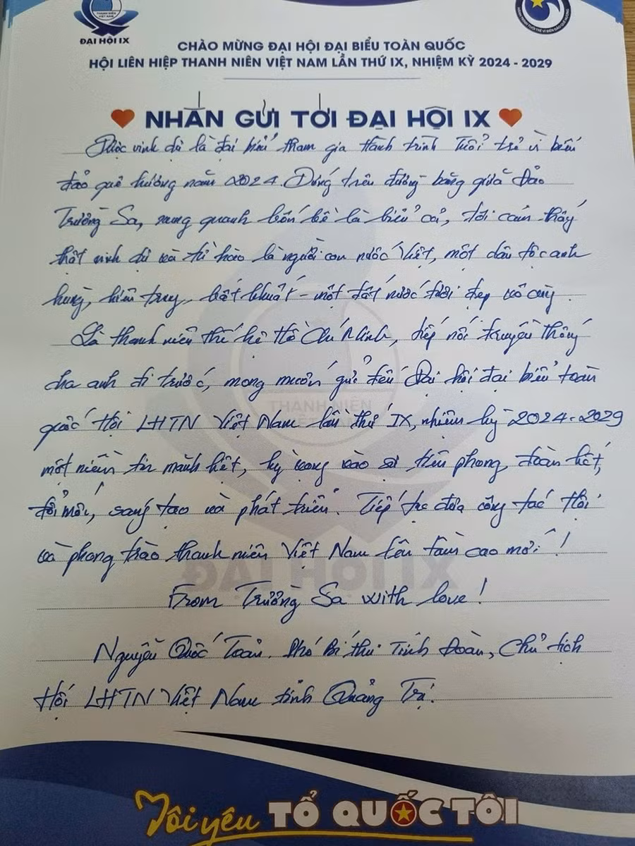 Mỗi lá thư, mỗi dòng nhắn gửi mang trọn tâm huyết, tình cảm và khát vọng của thanh niên hướng đến đại hội