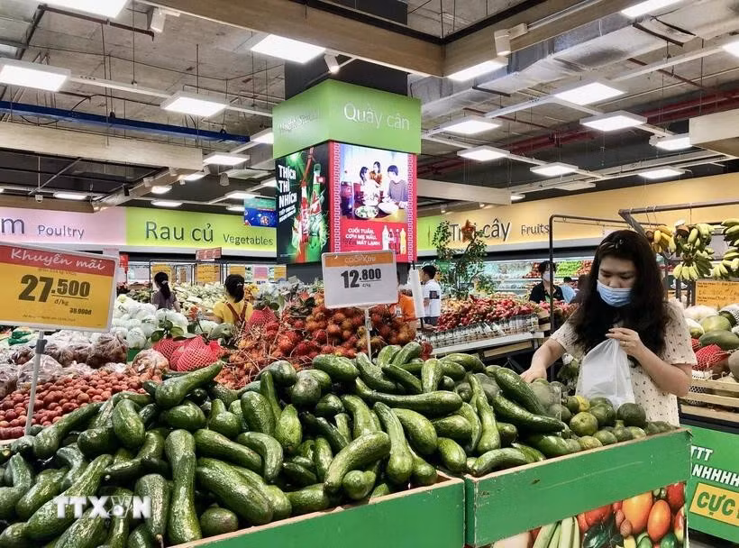 Lựa chọn mua bơ Đà Lạt tại siêu thị. (Ảnh: Mỹ Phương/TTXVN)