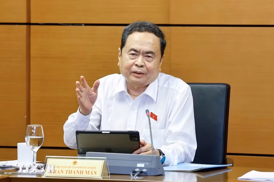 Chủ tịch Quốc hội Trần Thanh Mẫn phát biểu. (Ảnh: Doãn Tấn/TTXVN)