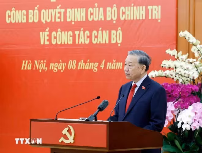 Tổng Bí thư, Chủ tịch nước Tô Lâm phát biểu giao nhiệm vụ. (Ảnh: Thống Nhất/TTXVN)