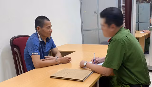 Vũ Văn Lịch tại cơ quan công an. Ảnh: T.A.