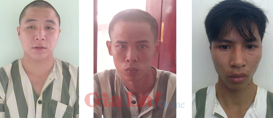 Các đối tượng bị tạm giam tại Công an huyện Phù Mỹ. Ảnh: Văn Tố