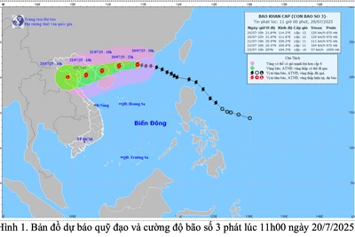 Tâm bão số 3 di chuyển 20-25 km/h, giật cấp 15, cách Quảng Ninh-Hải Phòng 680 km