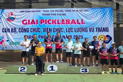 Pleiku: Bế mạc Giải Pickleball cán bộ, công chức, viên chức và lực lượng vũ trang