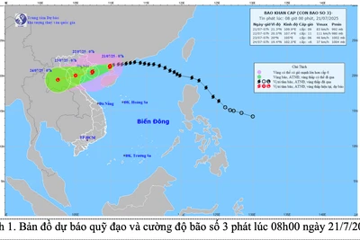 Bão số 3 cách Quảng Ninh-Hải Phòng 220 km, giật cấp 11, một số nơi có mưa to đến rất to