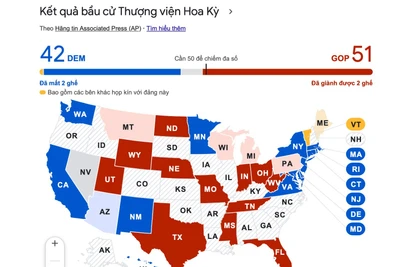 Bầu cử Mỹ 2024: Đảng Cộng hòa giành lại quyền kiểm soát Thượng viện