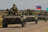Binh sĩ Nga ở Zaporizhia. Ảnh: Reuters