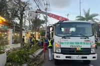 "Chiến sĩ áo xanh" Tây Gia Lai hỗ trợ khắc phục hậu quả bão tại Quy Nhơn.