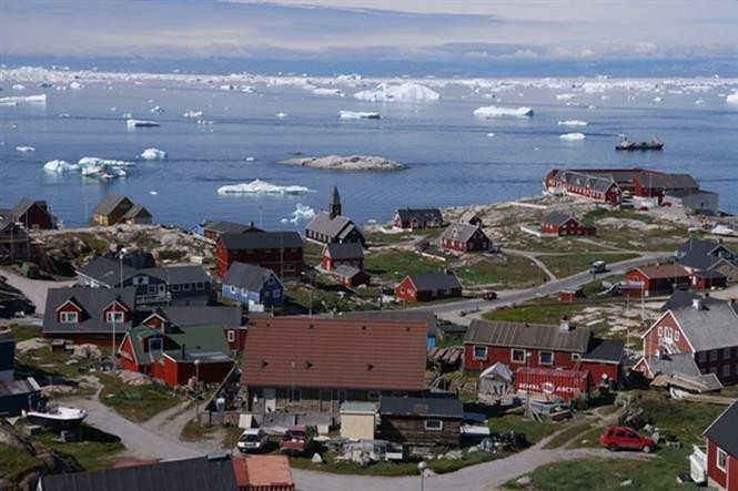 Vịnh Disko Ilulisaat, Greenland, Đan Mạch. Ảnh: Getty Images/TTXVN vinh-disko-o-ilulisaat-thu-phu-avannaata-thuoc-greeland-dan-mach-anh-getty-images-ttxvn.jpg