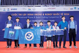 Học sinh Trường Tiểu học, THCS và THPT Sao Việt tại vòng loại quốc gia kỳ thi Olympic Toán học quốc tế TIMO năm học 2024-2025 (ảnh đơn vị cung cấp).