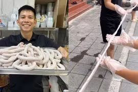 TikToker 'Thế Lòng Se Điếu' quảng cáo đoạn lòng lợn dài 40m là ai?