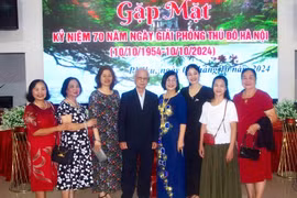 Ông Nguyễn Hữu Khuê tại buổi gặp mặt của Hội đồng hương Hà Nội tại TP. Pleiku nhân kỷ niệm 70 năm Ngày giải phóng Thủ đô (ảnh nhân vật cung cấp).