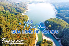 “Mũi tàu” giữa lòng hồ Tân Sơn