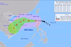 Bão Yinxing đang hướng vào Biển Đông với sức gió giật cấp 17