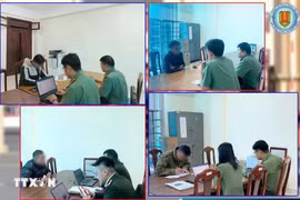 Các đối tượng bị cơ quan chức năng Lâm Đồng mời lên làm việc vì thông tin sai sự thật về chủ trương tinh gọn bộ máy địa phương các cấp. (Ảnh: TTXVN phát)