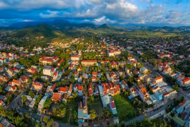 Một góc thị trấn Kbang nhìn từ trên cao. Ảnh: Phan Nguyên