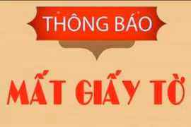 Thông báo mất giấy tờ xe