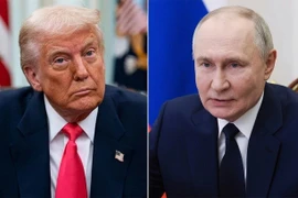 Tổng thống Mỹ Donald Trump (bìa trái) và Tổng thống Nga Vladimir Putin. Ảnh AP, Reuters