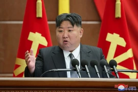 Nhà lãnh đạo Triều Tiên Kim Jong-un tuyên bố sẽ thực hiện “chiến lược đáp trả mạnh mẽ nhất” chống lại Mỹ. Ảnh: KNCA