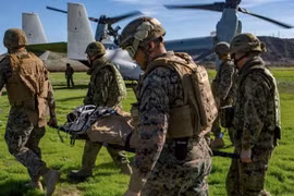 Một cuộc tập trận của lực lượng Mỹ và Nhật Bản. Ảnh Cutler Brice