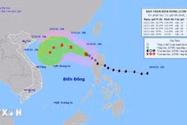 Bão số 8 di chuyển theo hướng Tây Tây Bắc, gió giật cấp 12 ở Bắc Biển Đông
