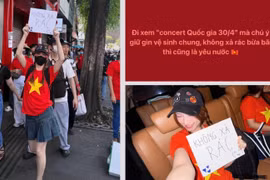 Gom rác sau tổng duyệt diễu binh, giới trẻ nhắc nhau yêu môi trường là yêu nước