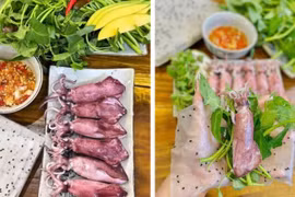 Vì sao món mực hấp cuốn rau muống bánh tráng gây sốt mạng?