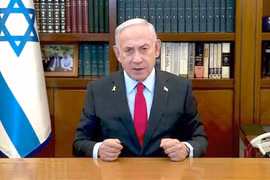 Thủ tướng Israel Benjamin Netanyahu phát biểu ngày 12-2. Ảnh: GPO