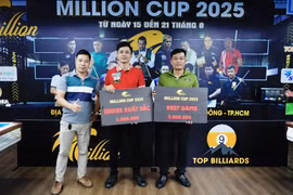 Cơ thủ Nguyễn Nhất Hòa giành danh hiệu Best game tại Giải billiards carom 3 băng - cúp Million năm 2025 