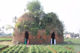 Du khách háo hức check-in ở lò gạch cũ