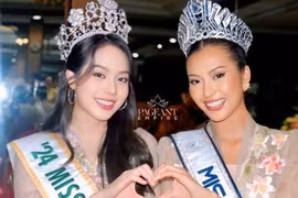 Thanh Thủy trong khung hình với 3 hoa hậu quốc tế