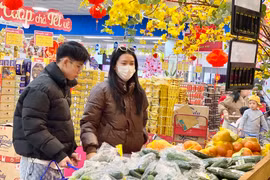 Người dân mua sắm tại Siêu thị Co.op Mart Pleiku. Ảnh: V.T