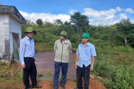 Phó Chủ tịch UBND tỉnh Dương Mah Tiệp kiểm tra sự cố hồ chứa nước Ia Ring