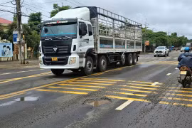 Quốc lộ 19: Một số đoạn chưa nghiệm thu đã hư hỏng