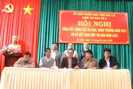 Cụm thi đua số 2 tỉnh Gia Lai ký kết giao ước thi đua năm 2025. Ảnh: Ngọc Minh